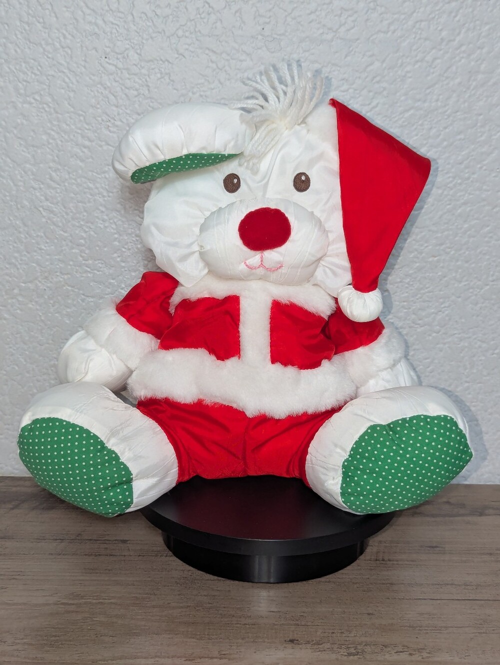 VTG 1991 Fisher Price Christmas Mouse Bear Puffalump 8127 Santa Plush Target EX